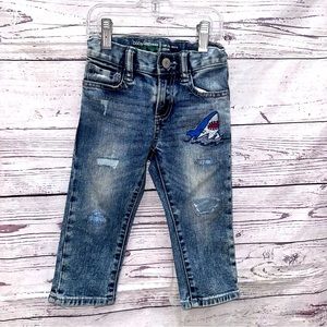 Gap for Good Shark Patch Slim Denim Jeans Size 18-24 Months